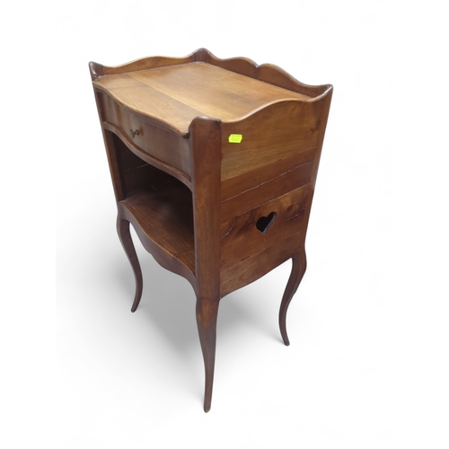 23 - Queen Anne style bedside table 42cm by 32cm by 76cm