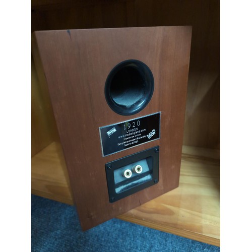 35 - Pair of 1920 London MAD speakers. Cone broken to one speaker.