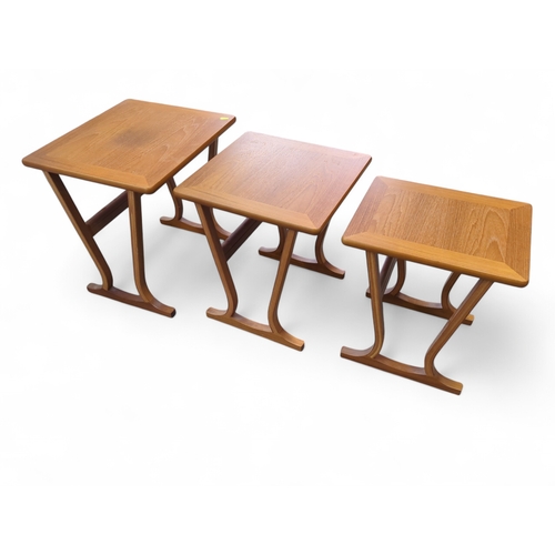 78 - Nest of three Parker knoll tables model 5654. Largest 48cm by 42cm by 48cm