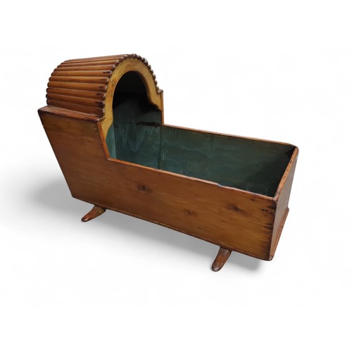 79 - Pine rocking crib. L92cm W54cm H65cm.