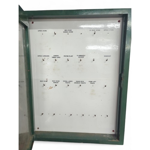 88 - Glazed key cabinet. W49cm D6cm H63cm.