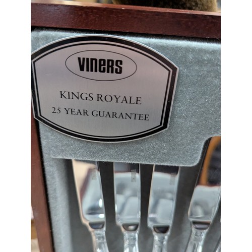 137 - 50-piece canteen of stainless steel cutlery by Viners (Kings Royale).