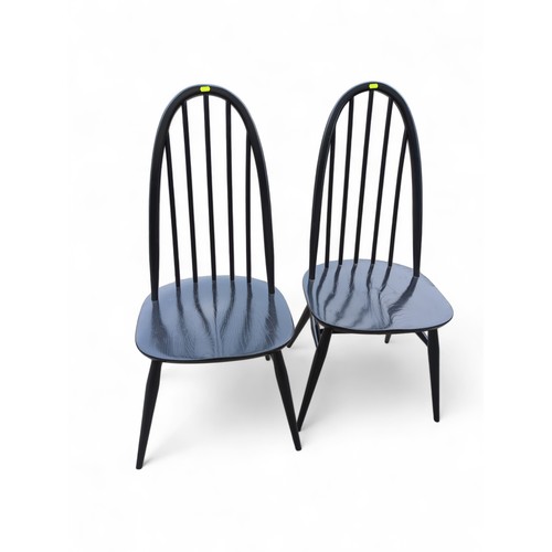 130 - Pair of black painted Ercol Quaker chairs