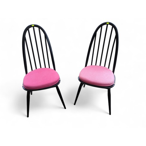 130 - Pair of black painted Ercol Quaker chairs