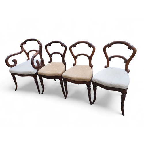 131 - Set of 8 hardwood balloon back style dining chairs