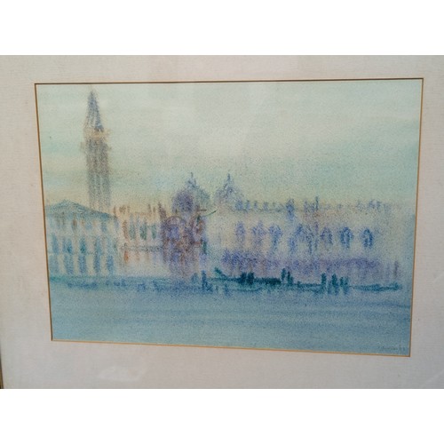 260 - Peter Curran (1948-2006) post-Impressionist style pastel of Venice, signed and dated '87 lower right... 