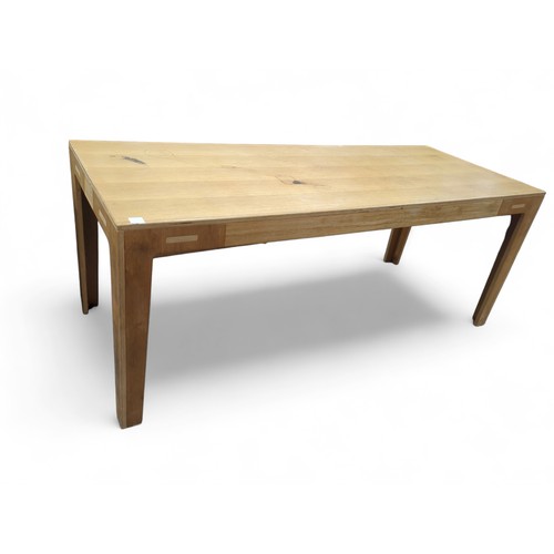 181 - Modern laminated layered dining table. W75cm L191cm H75cm.