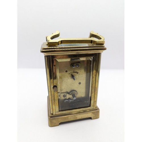 575 - Brass cased carriage clock, no key, Af