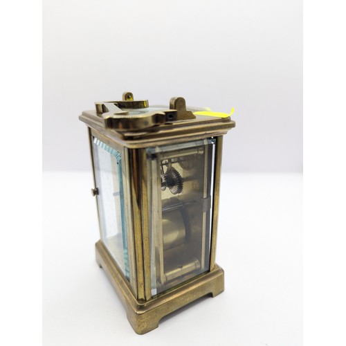 575 - Brass cased carriage clock, no key, Af