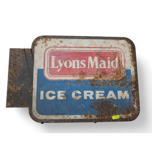 238 - Lyons Maid Ice Cream double-sided enamel sign. W46cm H30cm.