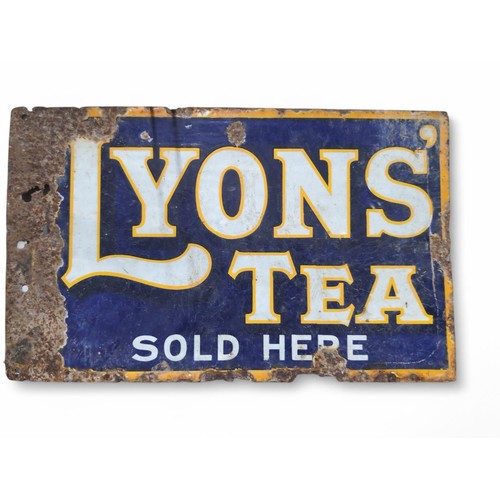 239 - Lyons' Tea enamel sign. W50cm H31cm.