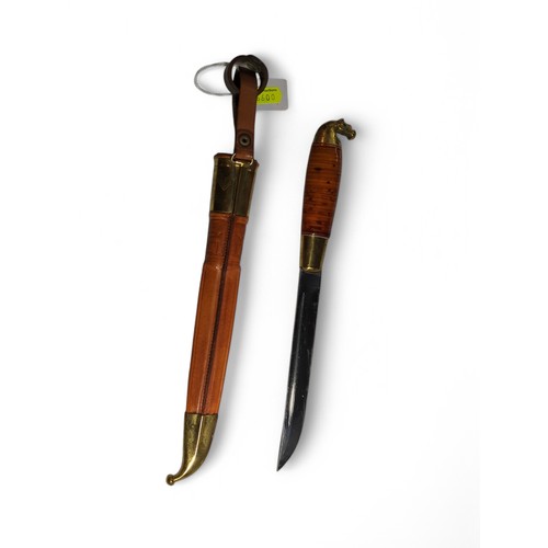 603 - Finnish hunting knife and scabbard, overall length 27cm