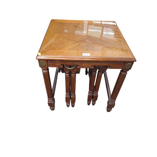 188 - Mahogany nesting tables. Largest W51cm D51cm H52cm