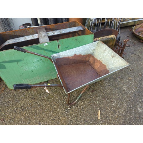 60 - Galvanized wheelbarrow.