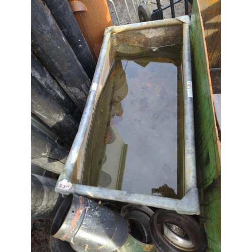 65 - Galvanised water tank/planter. W94cm. Damaged.