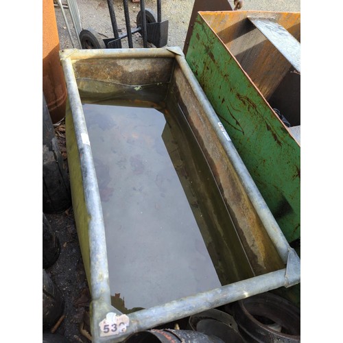 65 - Galvanised water tank/planter. W94cm. Damaged.