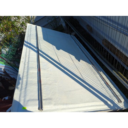 45 - Large fibreglass panel with 2 metal runners to underside. L183cm W106cm.