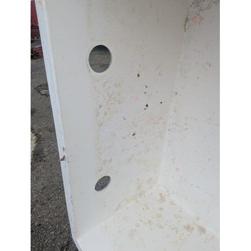 54 - Large fibreglass tank, previously used for growing marine coral. 2 circular holes at one end. W110cm... 