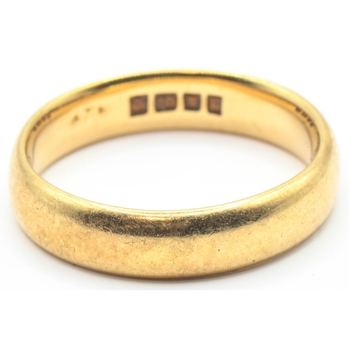 13 - 18ct gold band ring, hallmarked London 1918, size N, 5.1 grams