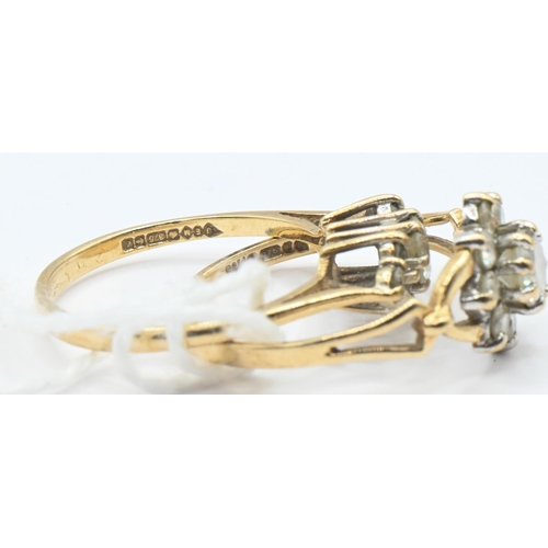 76 - Two 9ct gold and CZ rings, hallmarked, size M and O1/2 respectively, gross weight 3.05 grams... 