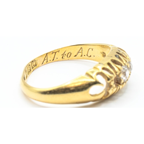 87 - Scrap 18ct gold and diamond ring, Birmingham hallmark, gross weight 2.56 grams