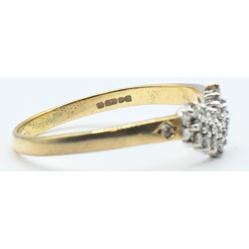 88 - 9ct gold and diamond wishbone ring, hallmarked, size W1/2, gross weight 2.18 grams