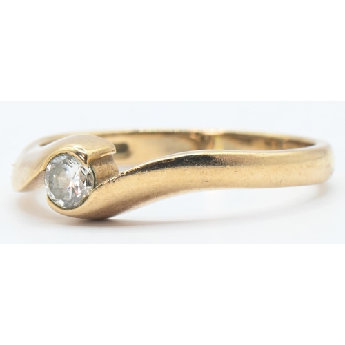 94 - 9ct gold and diamond solitaire ring, the diamond stated to weigh 0.19 carat, hallmarked, size P1/2, ... 