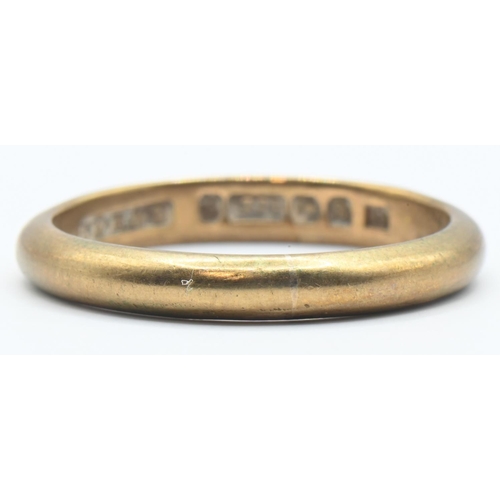 95 - 9ct gold band ring, Birmingham hallmark, size L, 2.18 grams