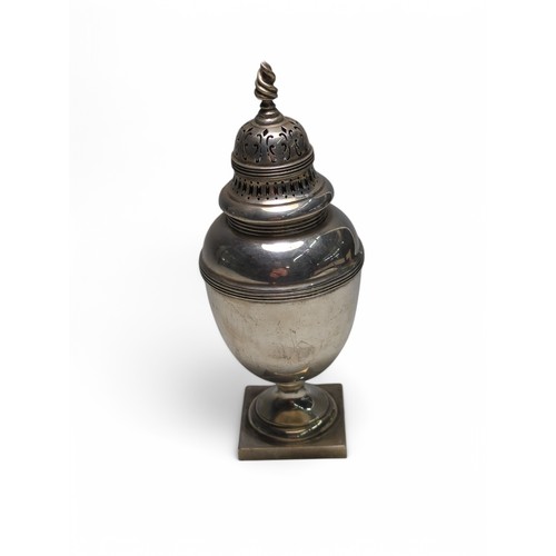 203 - George V silver sugar caster, Goldsmiths & Silversmiths Co Ltd, London 1926, height 18... 