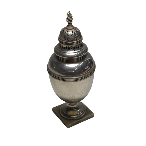 203 - George V silver sugar caster, Goldsmiths & Silversmiths Co Ltd, London 1926, height 18... 