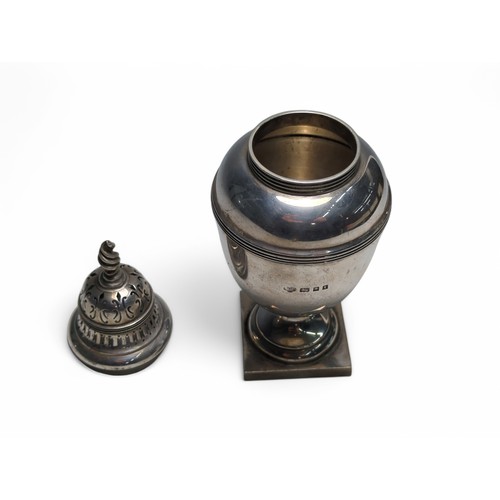 203 - George V silver sugar caster, Goldsmiths & Silversmiths Co Ltd, London 1926, height 18... 