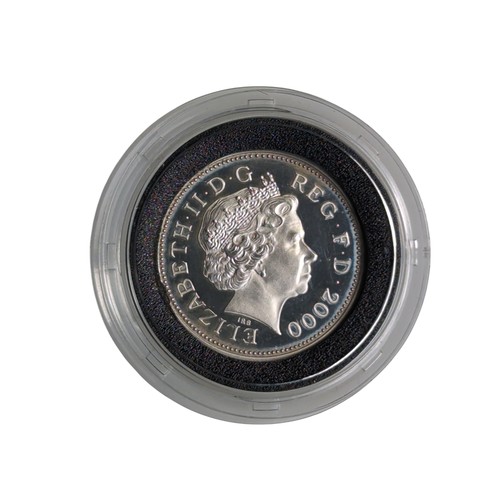 251 - Royal Mint silver proof 2000 millennium 2 pence coin