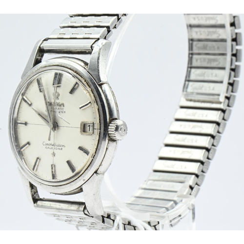 257 - Omega automatic chronometer Constellation Calendar stainless steel cased watch, circa 1959, the silv... 