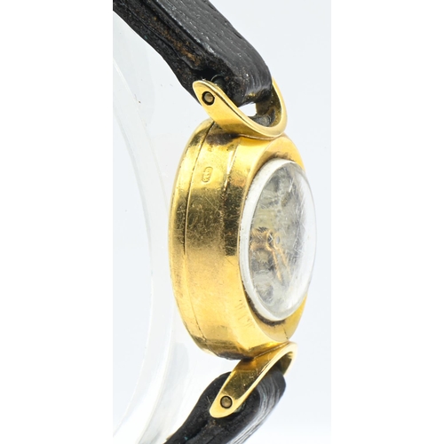 264 - 18ct gold cased ladies watch, the dial marked 'Hoffmann incabloc 17 jewels', case reverse with Swiss... 