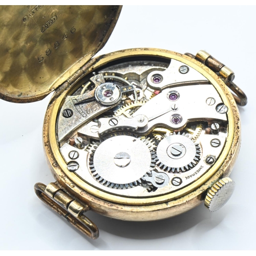 275 - 9ct gold cased watch, the dial marked H. Stone Leeds, with Arabic numerals, case hallmarked Dennison... 