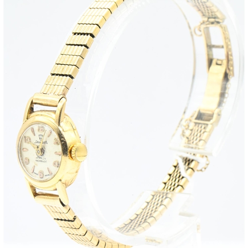 278 - 18ct gold cased ladies quartz watch, the dial marked 'Samira 17 Rubis Incabloc' but with a later Tec... 