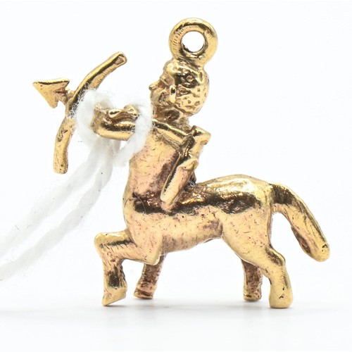 133 - 9ct gold Sagittarius charm, hallmarked, 3.4 grams