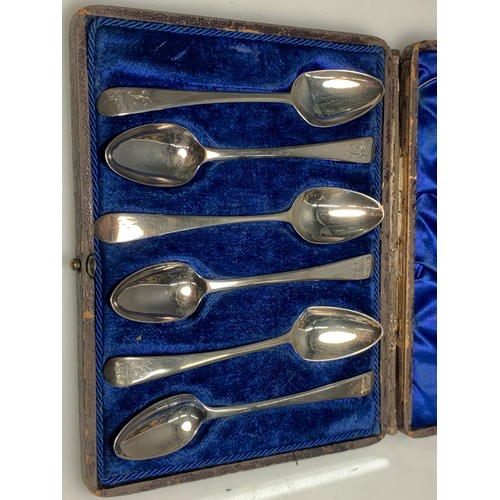 222 - Matched set of six George III silver teaspoons, including five by Alice & George Burrows II, Lon... 