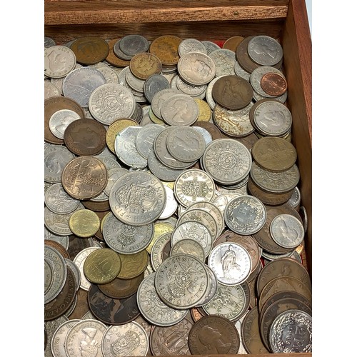 242 - Assorted British and world coins, gross weight including box 4.22kg