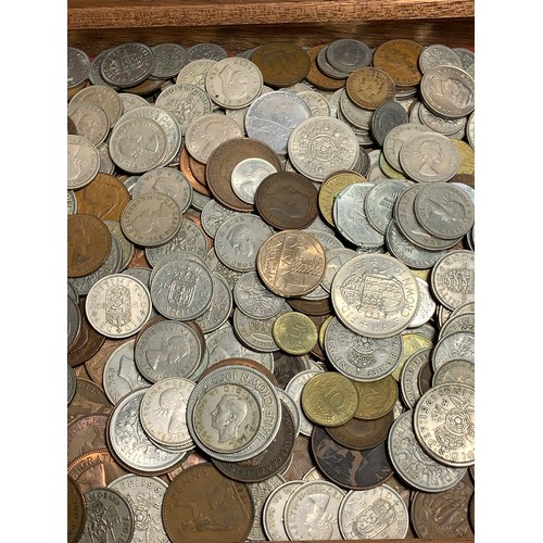 242 - Assorted British and world coins, gross weight including box 4.22kg