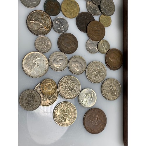 242 - Assorted British and world coins, gross weight including box 4.22kg