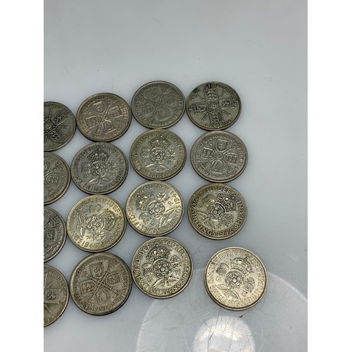 247 - 310 grams of pre-1947 florins and shillings