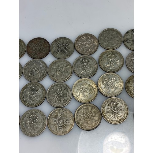 247 - 310 grams of pre-1947 florins and shillings