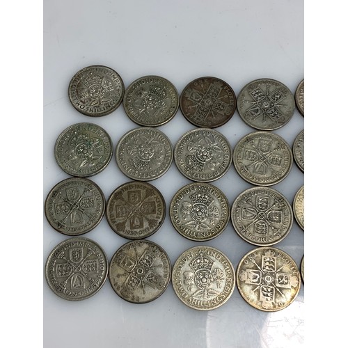 247 - 310 grams of pre-1947 florins and shillings