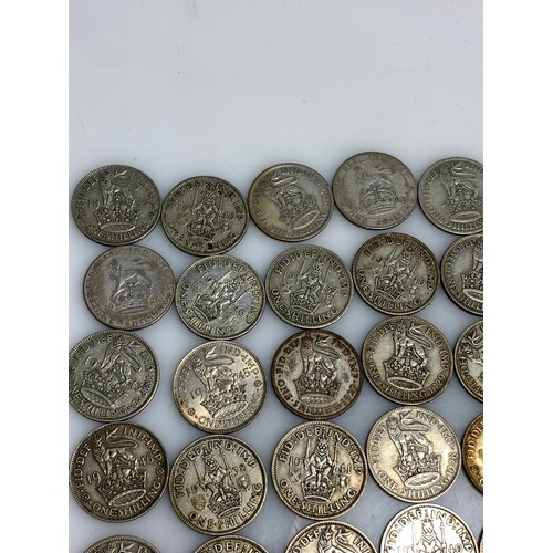 248 - 225 grams of pre-1947 one shillings