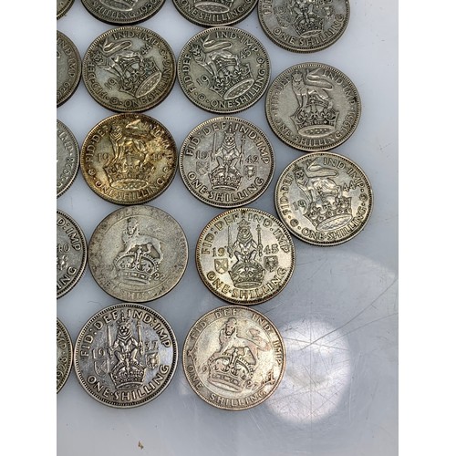 248 - 225 grams of pre-1947 one shillings