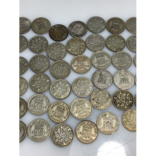 249 - 160 grams of pre-1947 sixpences