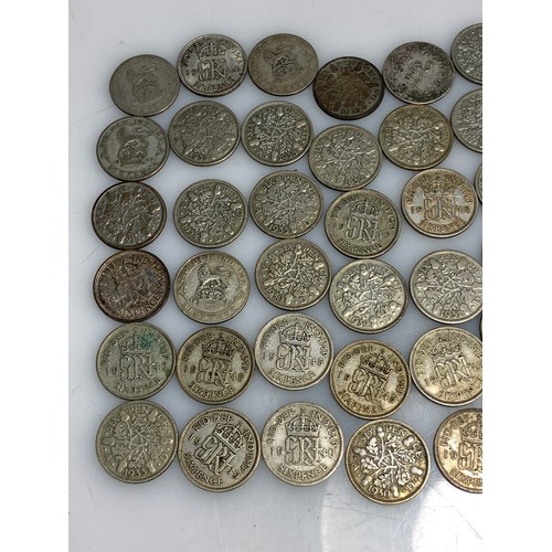 249 - 160 grams of pre-1947 sixpences