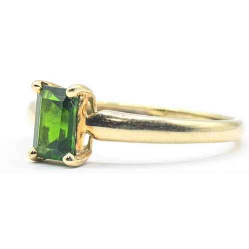 168 - 9ct gold and green stone ring, hallmarked, size R, gross weight 1.89 grams