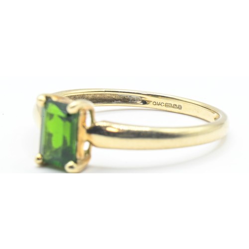 168 - 9ct gold and green stone ring, hallmarked, size R, gross weight 1.89 grams